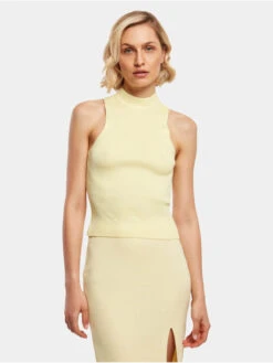 URBAN CLASSICS Damen Tank Tops Ladies Short Rib Knit In Gelb