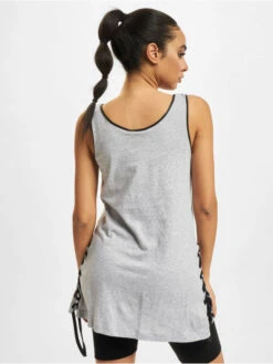 URBAN CLASSICS Damen Tank Tops Leather Imitation Side Knotted In Grau -URBAN CLASSICS Verkäufe urban classics tank tops grau 183119 1