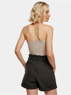 URBAN CLASSICS Damen Tank Tops Ladies Rib Knit Crossed Neckholder In Grau -URBAN CLASSICS Verkäufe urban classics tank tops grau 915953 1