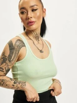 URBAN CLASSICS Damen Tank Tops Faded In Grün