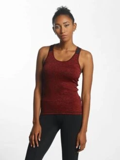 URBAN CLASSICS Damen Tank Tops Active Melange Trainings In Rot