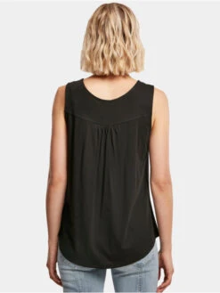 URBAN CLASSICS Damen Tank Tops Ladies Viscose Button Up In Schwarz -URBAN CLASSICS Verkäufe urban classics tank tops schwarz 914733 1