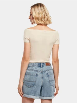 URBAN CLASSICS Damen Top Ladies Off Shoulder Rib In Beige -URBAN CLASSICS Verkäufe urban classics top beige 895647 1