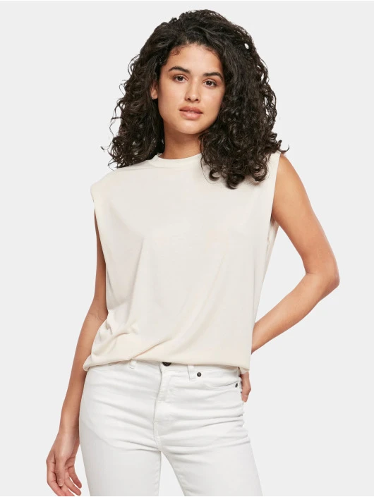 URBAN CLASSICS Damen Top Ladies Modal Padded Shoulder In Beige 3 URBAN CLASSICS Damen Top Ladies Modal Padded Shoulder In Beige