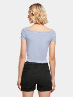URBAN CLASSICS Damen Top Ladies Off Shoulder Rib In Blau -URBAN CLASSICS Verkäufe urban classics top blau 896064 1