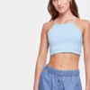 URBAN CLASSICS Damen Top Ladies Triangle In Blau -URBAN CLASSICS Verkäufe urban classics top blau 952085