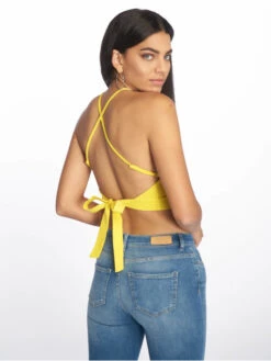 URBAN CLASSICS Damen Top Triangle In Gelb