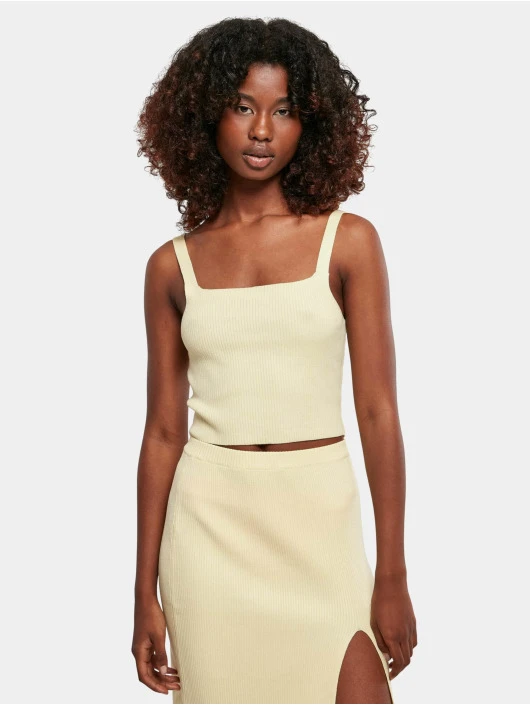 URBAN CLASSICS Damen Top Ladies Cropped Knit In Gelb 3 URBAN CLASSICS Damen Top Ladies Cropped Knit In Gelb