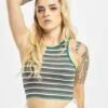 URBAN CLASSICS Damen Top Rib Stripe Cropped In Grün -URBAN CLASSICS Verkäufe urban classics top gruen 474539