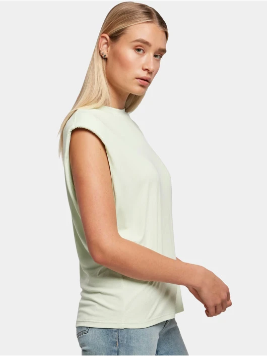 URBAN CLASSICS Damen Top Ladies Modal Padded Shoulder In Grün 3 URBAN CLASSICS Damen Top Ladies Modal Padded Shoulder In Grün