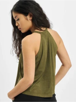 URBAN CLASSICS Damen Top Ladies Peached Rib Neckholder In Olive -URBAN CLASSICS Verkäufe urban classics top olive 799359 1