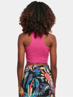 URBAN CLASSICS Damen Top Ladies Cropped Rib In Pink -URBAN CLASSICS Verkäufe urban classics top pink 902391 1