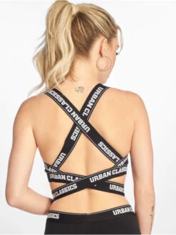 URBAN CLASSICS Damen Top Cross Logo In Schwarz -URBAN CLASSICS Verkäufe urban classics top schwarz 665532 1