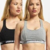 URBAN CLASSICS Damen Top 2-Pack Ladies Logo In Schwarz -URBAN CLASSICS Verkäufe urban classics top schwarz 866856