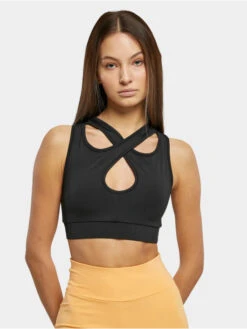 URBAN CLASSICS Damen Top Ladies Crossed Sprots In Schwarz