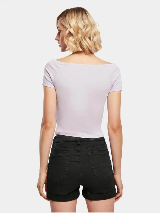 URBAN CLASSICS Damen Top Ladies Off Shoulder Rib In Violet 4 URBAN CLASSICS Damen Top Ladies Off Shoulder Rib In Violet – Bild 2