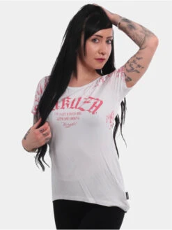 Damen T-Shirt Habits Long Tail In Weiß